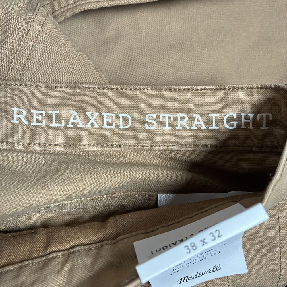 Madewell Workwear Pant Mens 40x30 (tag 38) Tan Relaxed Straight Button Fly NWT - Picture 10 of 14